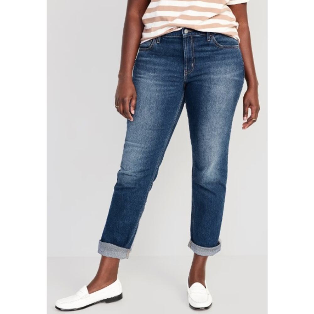 Old Navy Mid-Rise Wow Boyfriend Straight Jeans SIZE 16